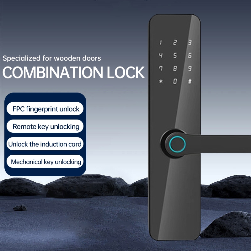 Smart Door Lock Z01 Handle Pintu Otomatis Fingerprint Pin Password Kartu RFID