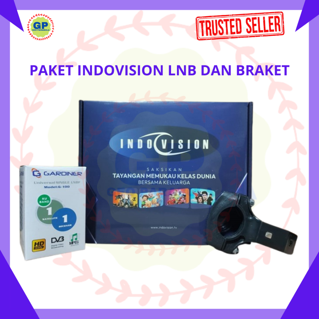 PAKET RECEIVER INDOVISION LNB DAN BRAKET UNTUK PENGGANTI INDOVISION LAMA TERLARIS