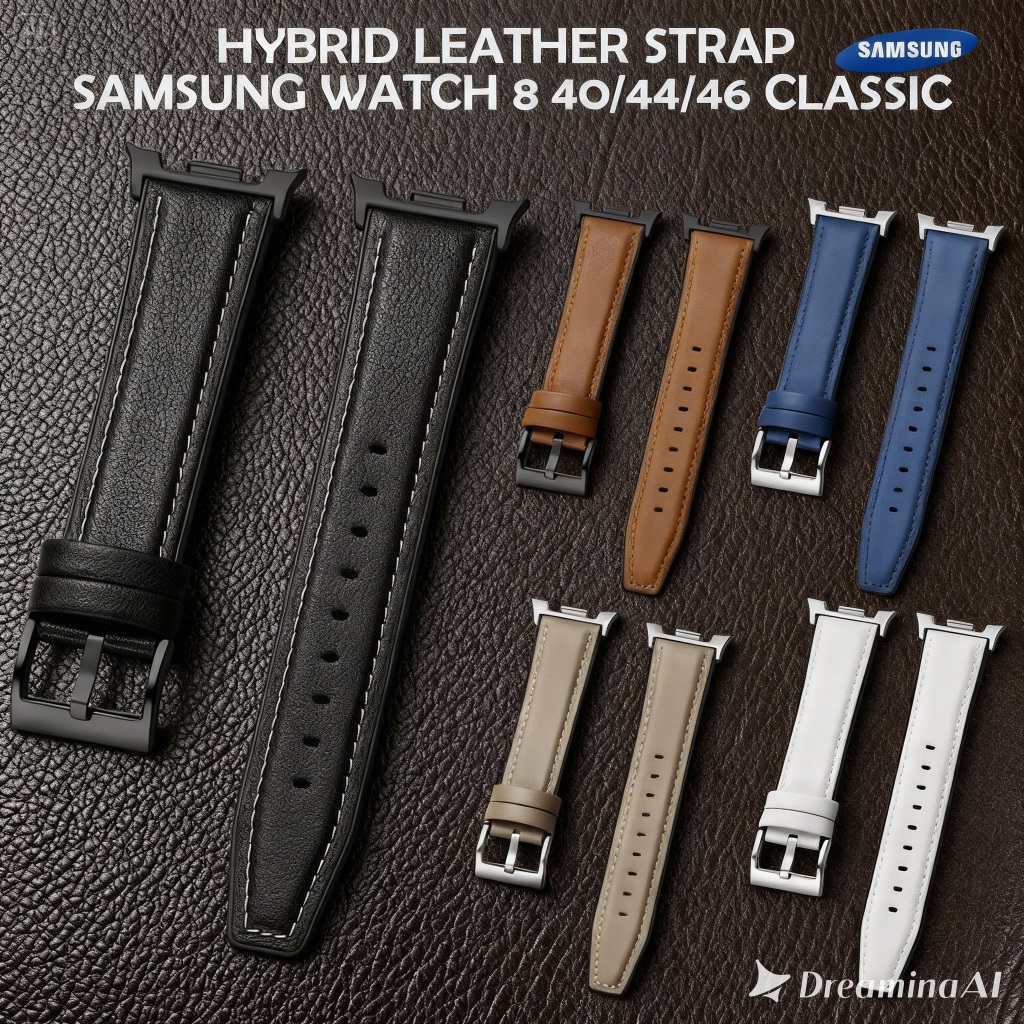 Leather Strap Samsung Watch 8 40mm/44mm/46mm Classic Strap Kulit Samsung Watch 8
