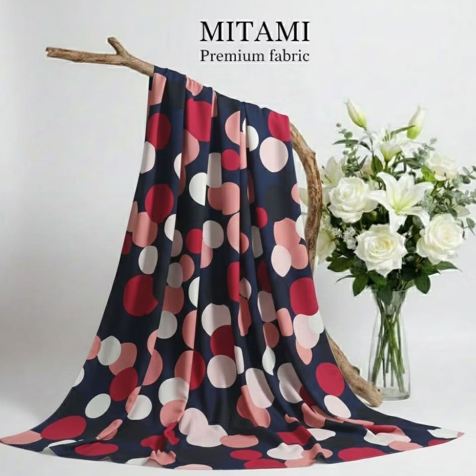 Kain Wolpeach Premium Motif Polkadot Abstrak Besar - Bahan Wolfis (Harga Per 0,5)3R