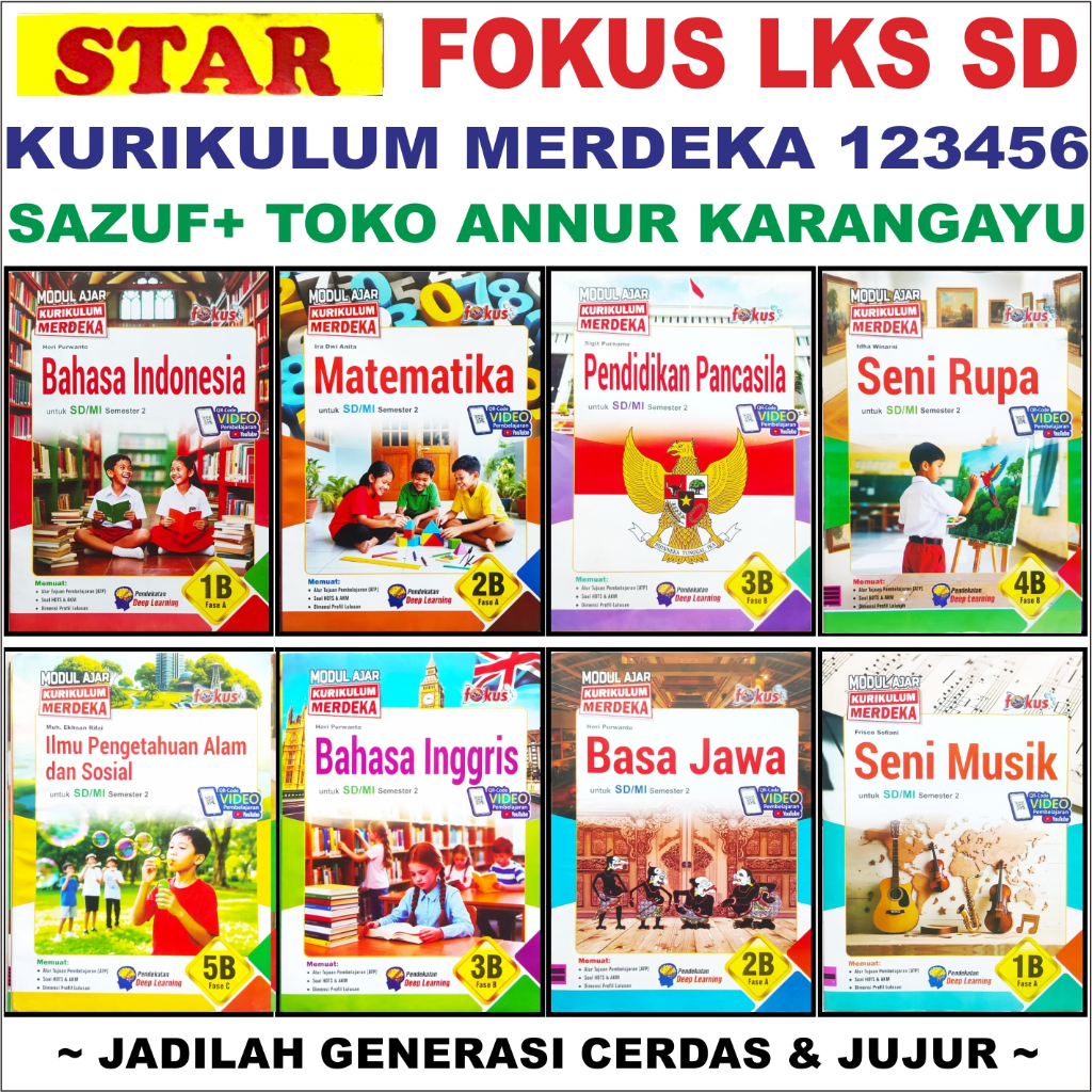 Sazuf Lks Fokus Sd Kelas 1 2 3 4 5 6  Soal Ulangan Kurikulum Merdeka Modul Ajar FOKUS Star Latihan B