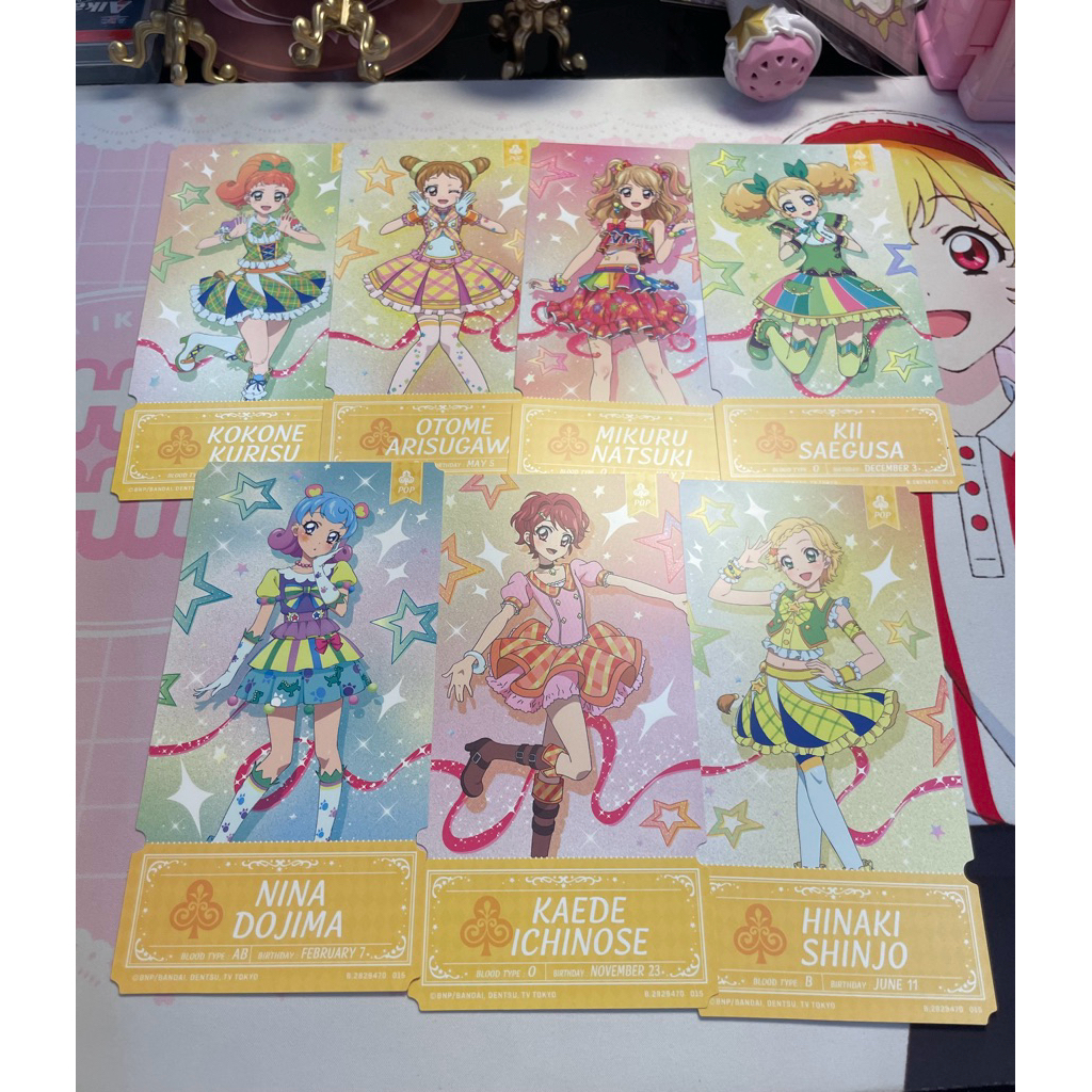 Aikatsu Pop idols Ticket Selected Kokone otome mikuru kii nina kaede hinaki