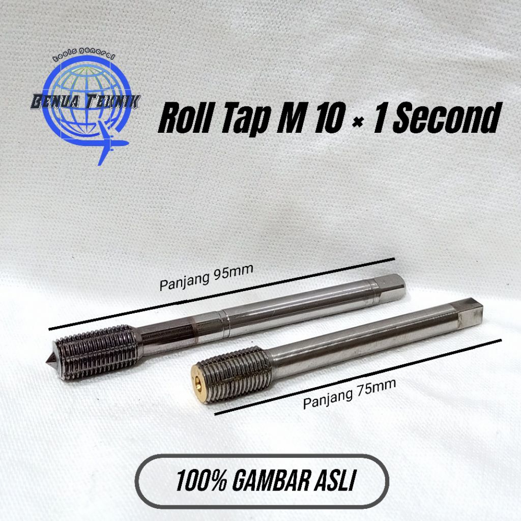 Roll Tap M10x1 Putaran kiri Bekas mulus Tap roll M 10 Mulus Tap mesin M10 x 1 Second
