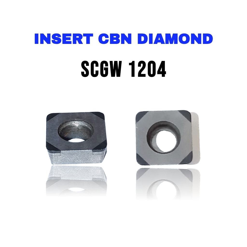 Insert CBN diamond SCGW 1204 pahat bubut SCGW 12 04 bekas untuk material keras baja harden