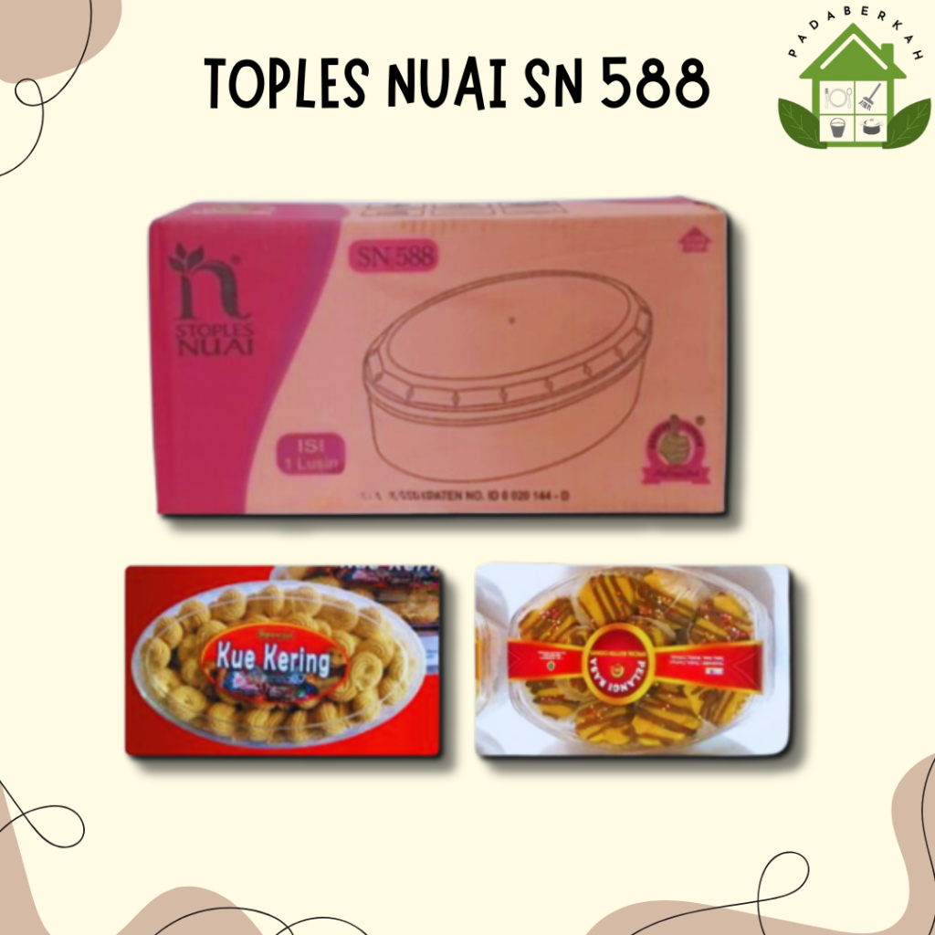 Toples Kue Kering Oval Nuai SN 588 / Toples Oval 500 gr / Toples Kue Lebaran 250 gr