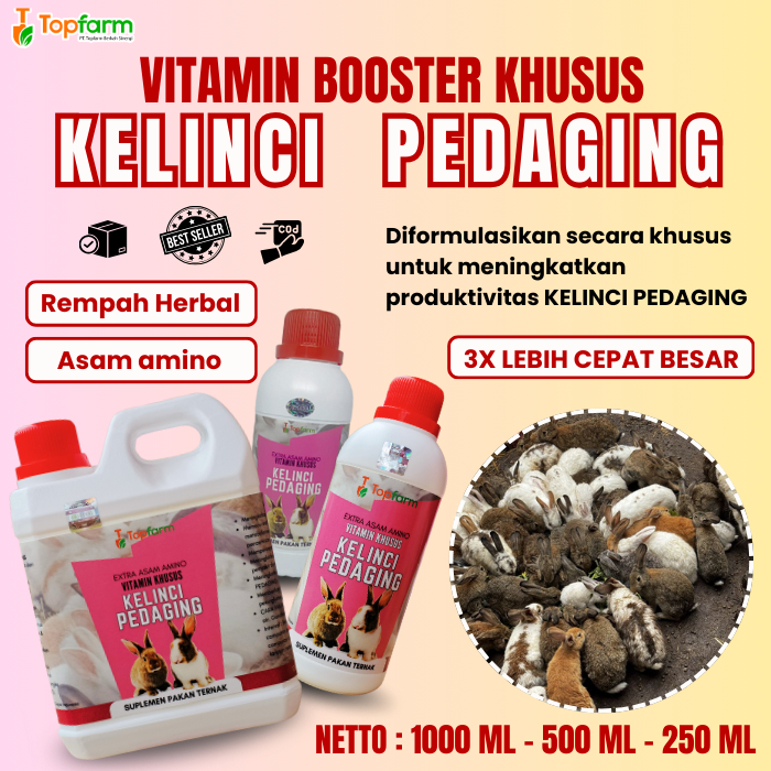 Vitamin Penggemuk Kelinci/ Vitamin Herbal Penggemuk Kelinci/ Penggemuk Kelinci/ Vitamin Pemacu Pertu