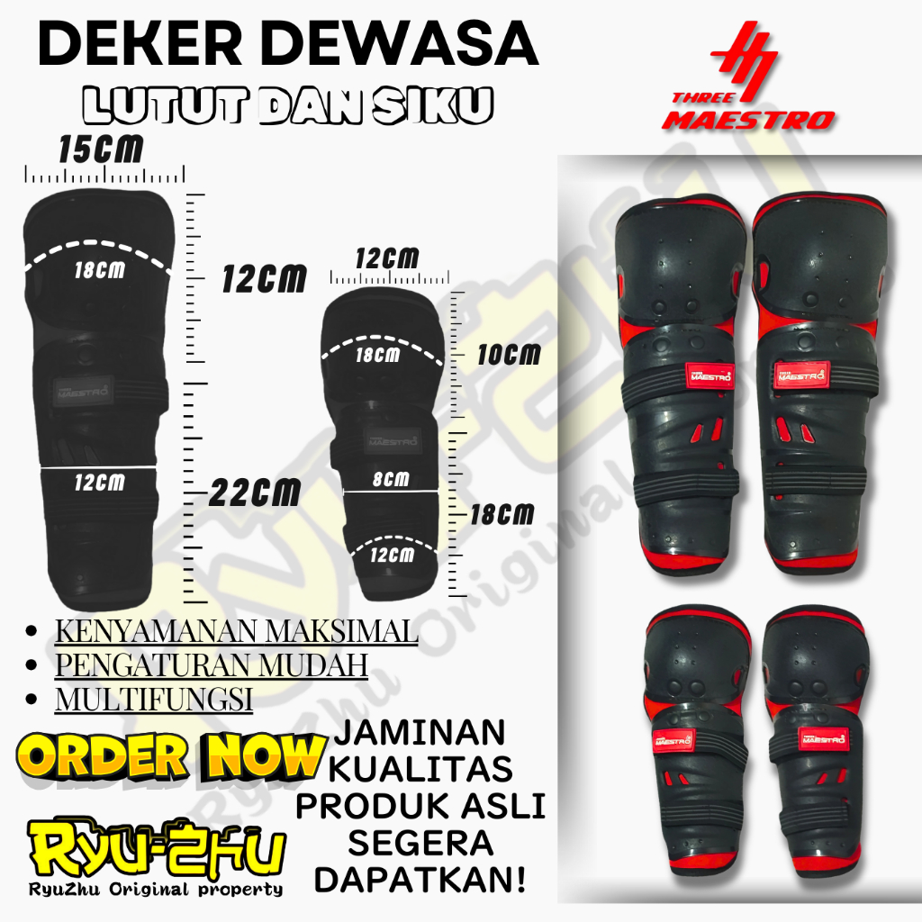 Deker Lutut Motor - decker murah satu set - Deker Decker Protektor Pelindung Lutut Siku Motor