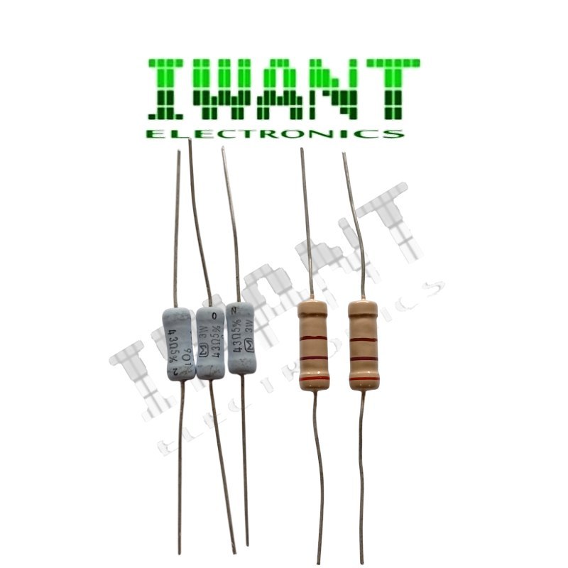 RESISTOR 3 WATT 0.47 OHM 0.82 OHM 15 OHM 22 OHM 30 OHM 43 OHM 47 OHM 56 OHM 100 OHM 240 OHM 270 OHM
