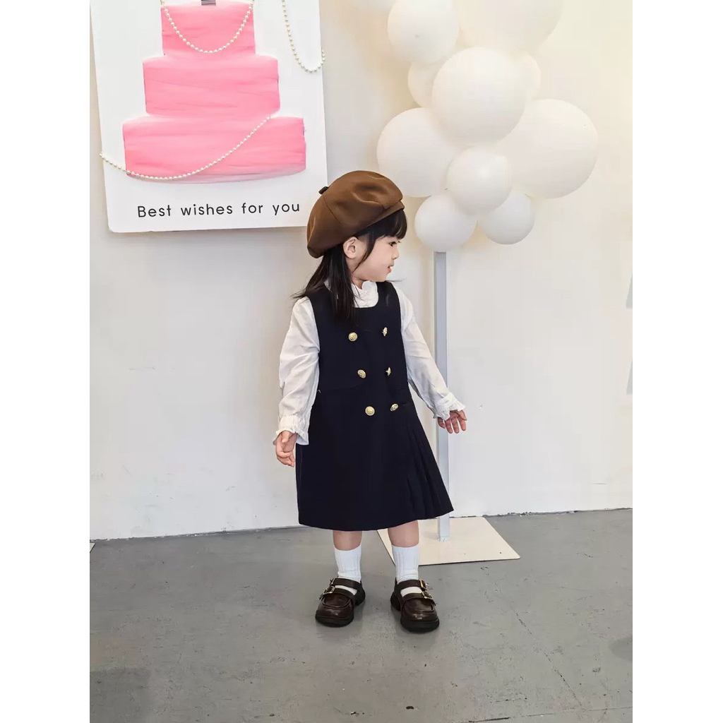 [LITTLECLOU] Luma Dress Set - Dress Korea Anak Perempuan Lucu Gaya Eropa | Baju Anak Cewek Premium