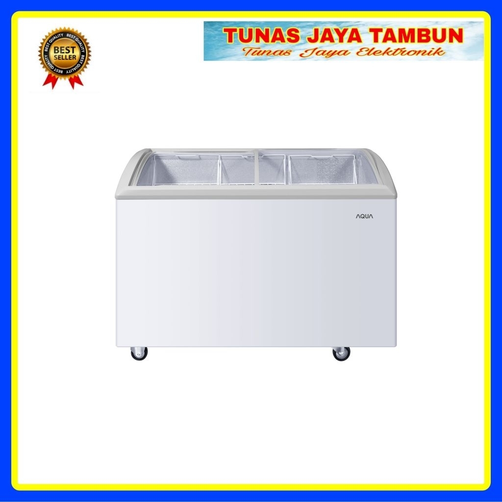 CHEST FREEZER AQUA AQF 332 MC / FREEZER BOX AQUA 332 LITER SLIDING AQF 332MC / AQUA AQF-332MC KACA