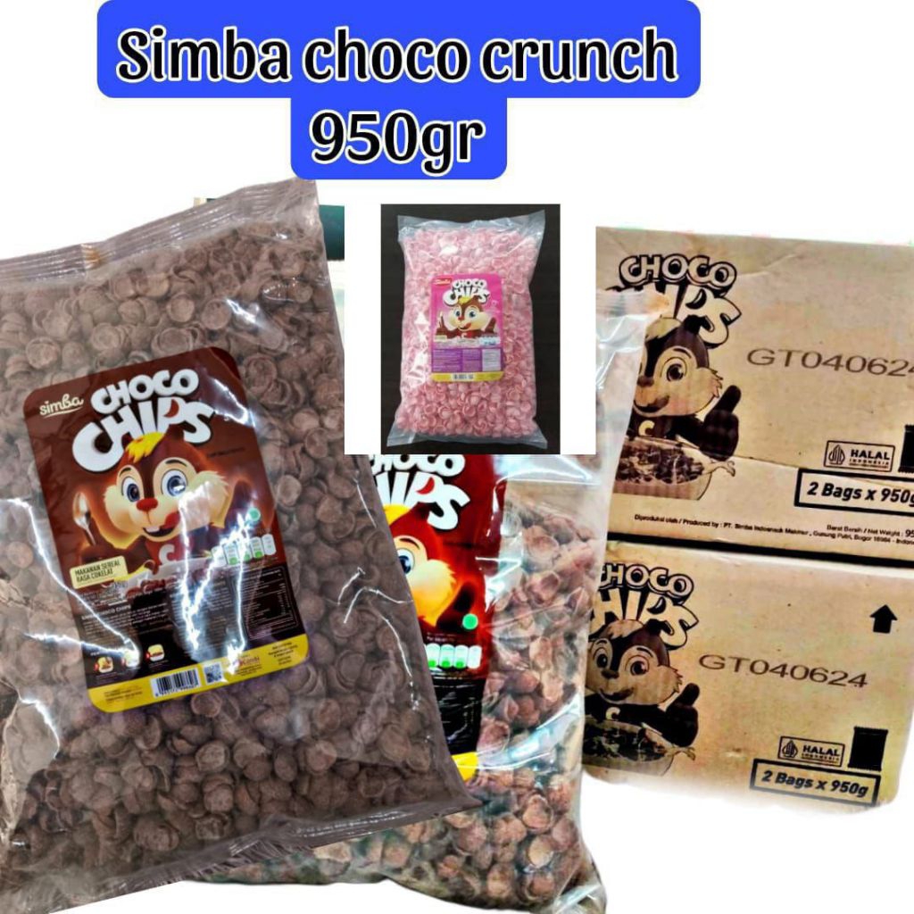 Sereal Simba Choco Chips Strawberry 1kg - Sereal Coklat Strawberry Renyah