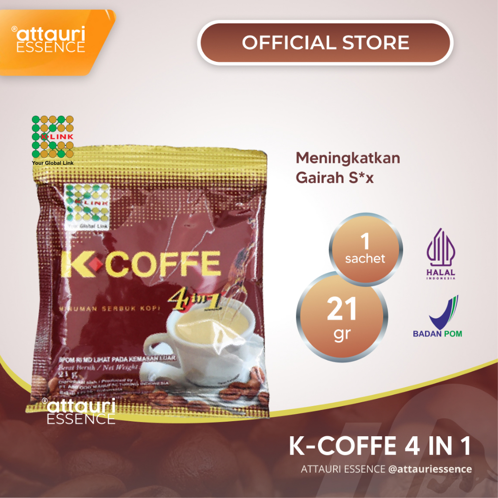 K Coffe 4in1 Original Kopi K Link (1 Sachet) Kopi Penambah Stamina Pria Dewasa Kopi Stamina Kopi Sta