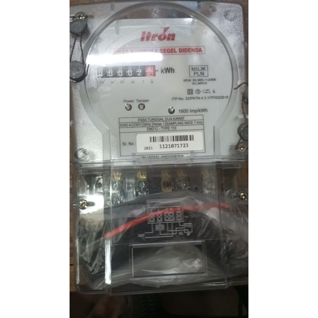 Kwh meter merk itron 5(40)A 1 Pase