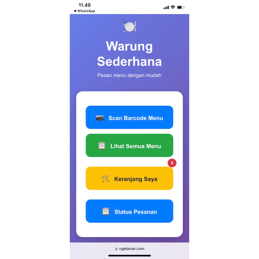 SOURCODE Aplikasi web pemesanan berbasis QR Code