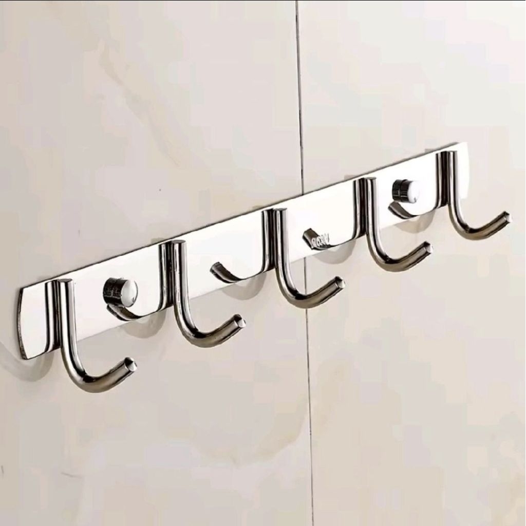 Kapstok Baju Stainless 5 Kait / Kaitan Baju Stainless 5 Kait