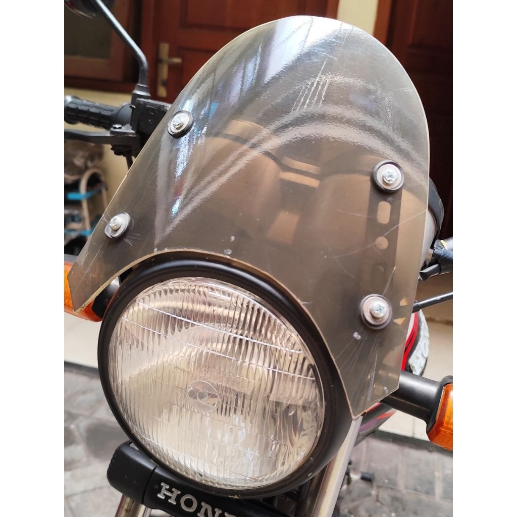 Visor Motor Lampu Bulat Custom bahan tebal kuat