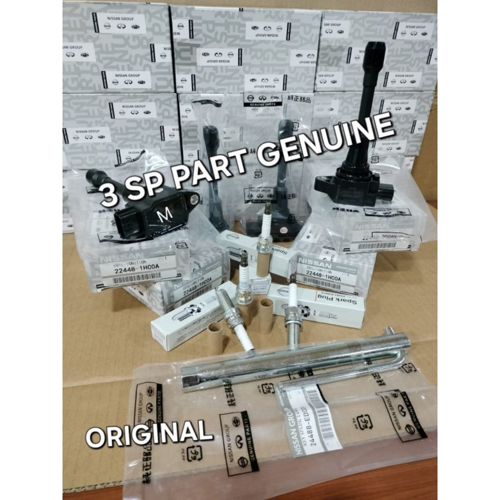 KOIL IGNITION 4 PCS BUSI IRIDIUM 4 PCS KUNCI BUSI 1 SET NISSAN GRAND LIVINA 1.5 L10 EVALIA LATIO JUK