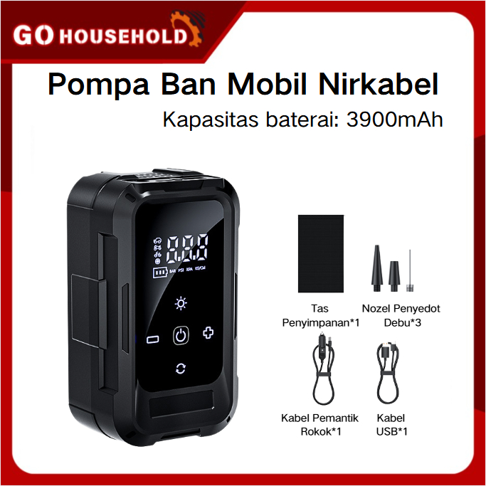 PRAKTIS pompa ban motor pompa ban elektrik Car Air Pump 4 mode Mini Pompa Angin Elektrik pompa ban