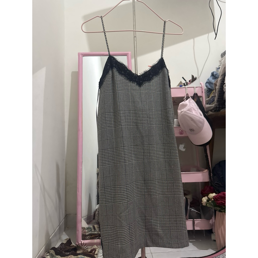 preloved zara plaid dress