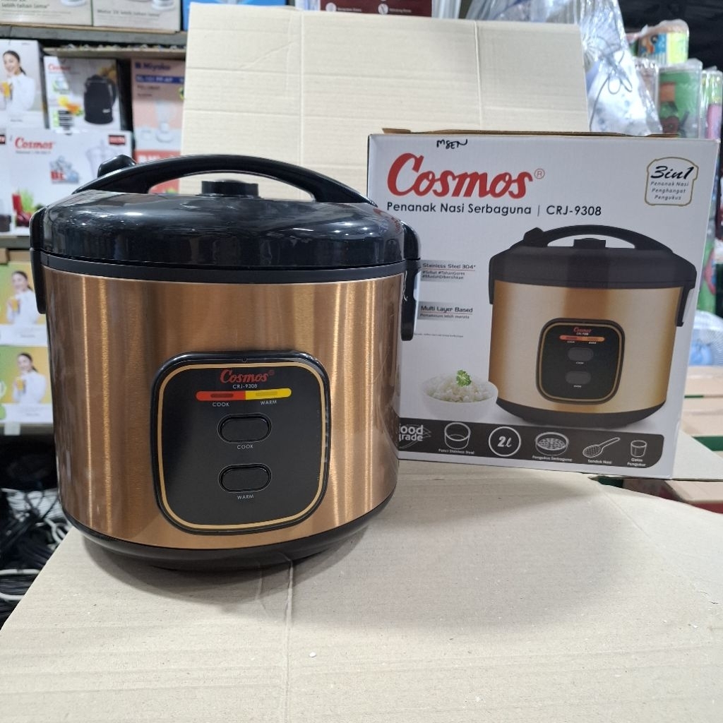 COSMOS MAGIC COM CRJ 9308 kapasitas 2 liter panci full stainlis rice cooker serbaguna