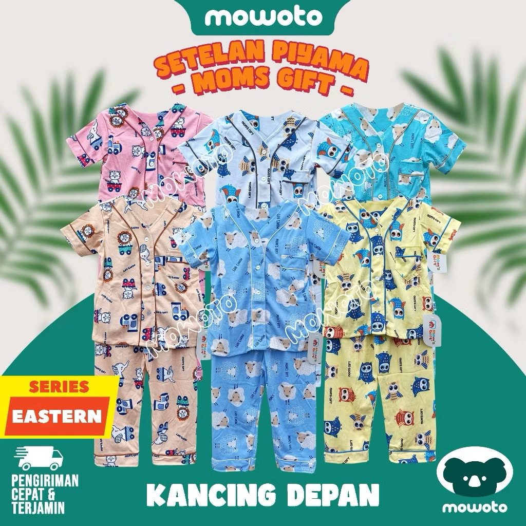 PIYAMA ANAK MOMS GIFT (1 PCS) - PIYAMA ANAK LENGAN PENDEK CELANA PANJANG MOMS GIFT