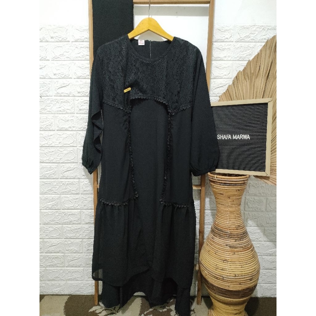 set abaya anak tanggung + pashmina