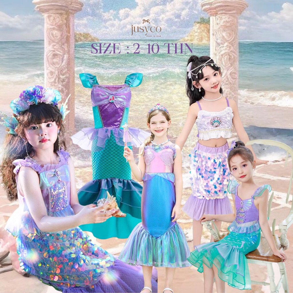 Mermaid Sequins Dress / Kostum Mermaid Anak Perempuan