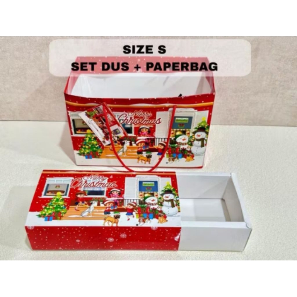 Box Hampers Snow Sliding S + Paper Bag (pcs)