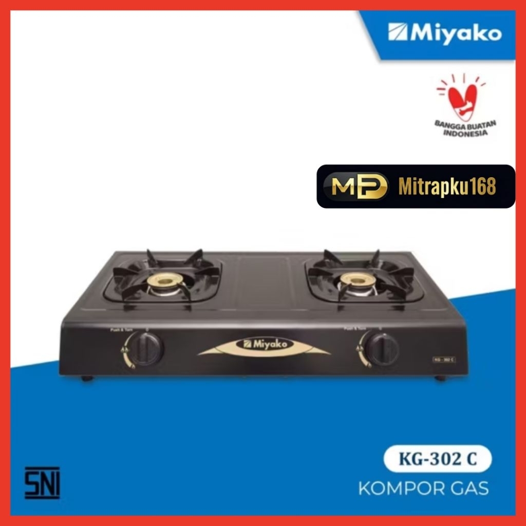 Miyako Kompor Gas 2 Tungku  KG-302C / Kompor Gas 2 Tungku