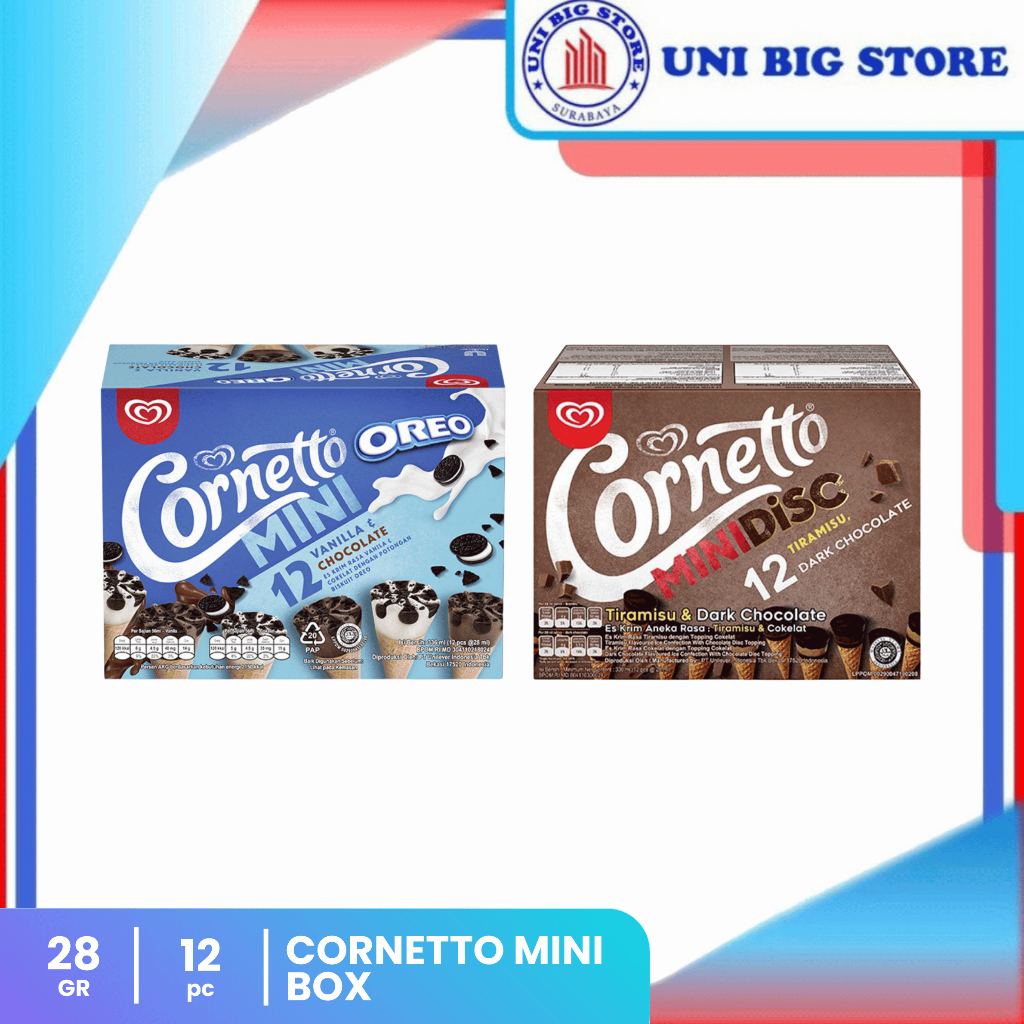 WALLS Wall's Cornetto Ice Cream Mini Box Dark Choco Oreo 12 PCS