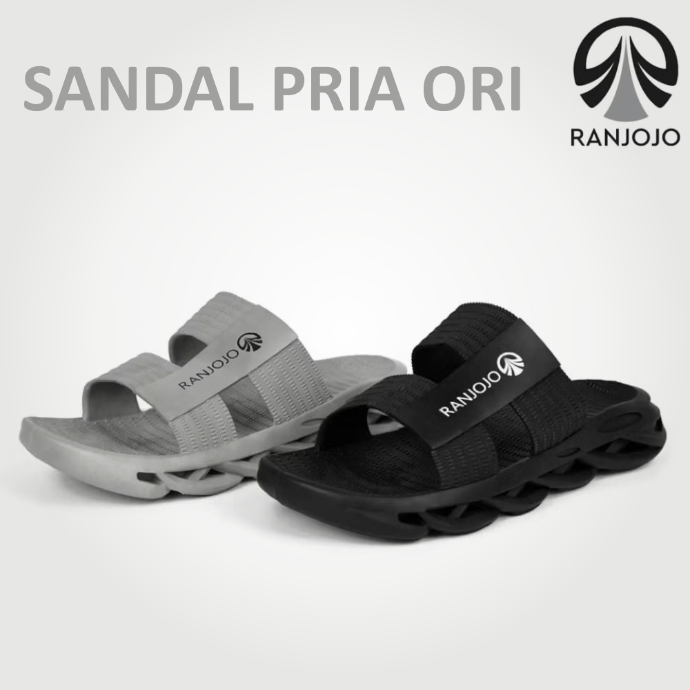 Sandal Pria Ori Ranjojo/ Sendal Karet Pria Empuk Nyaman Sandal Cowok Kekinian Terbaru High Quality