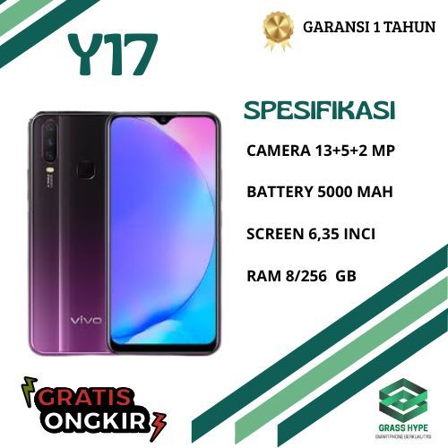 Vivo Y17 Ram 8/256GB Handphone Berkualitas