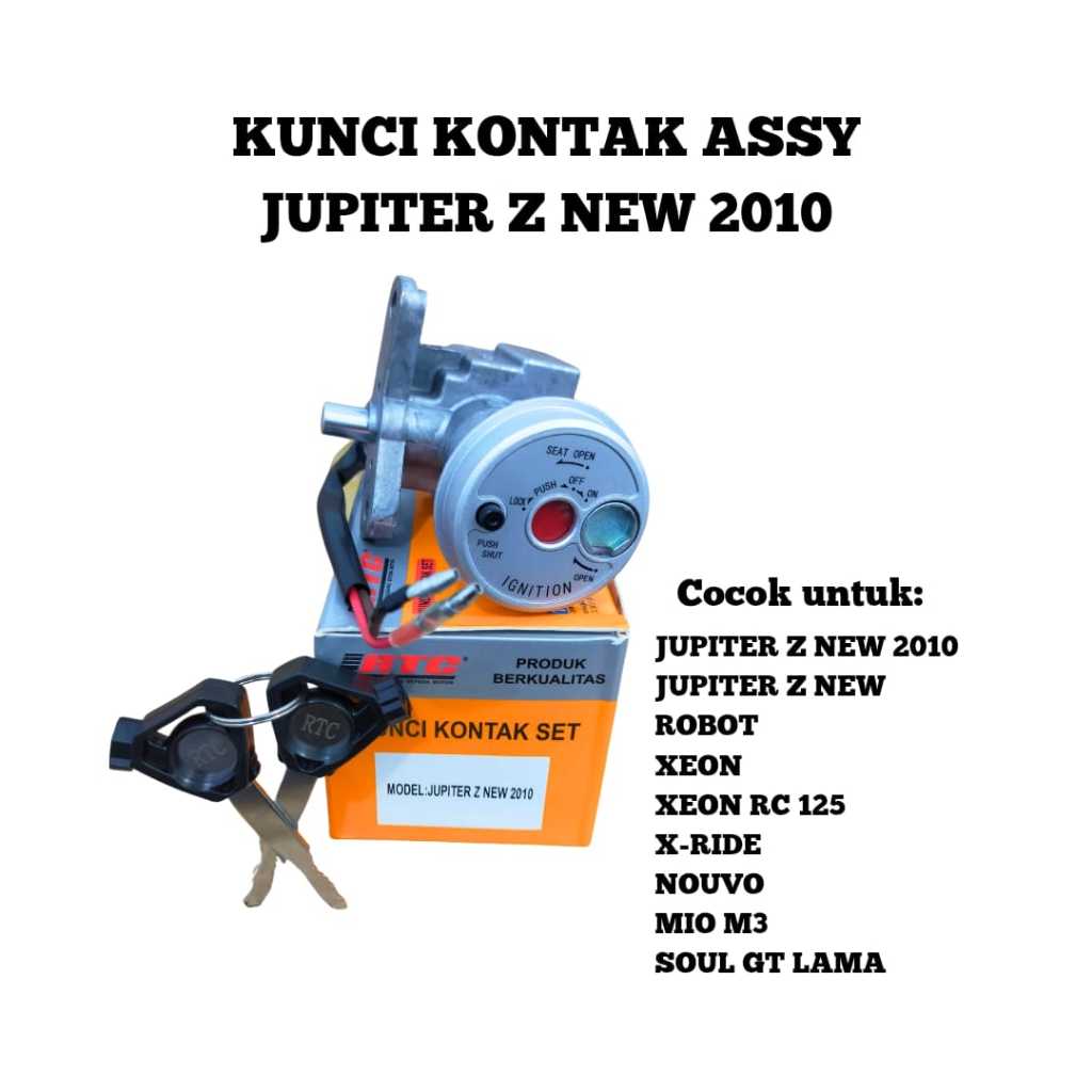 KUNCI KONTAK SET / KEY SET PLUS JOK MOTOR JUPITER Z NEW 2010/ROBOT/XEON/RC 125/X-RIDE/NOUVO/MIO M3/S