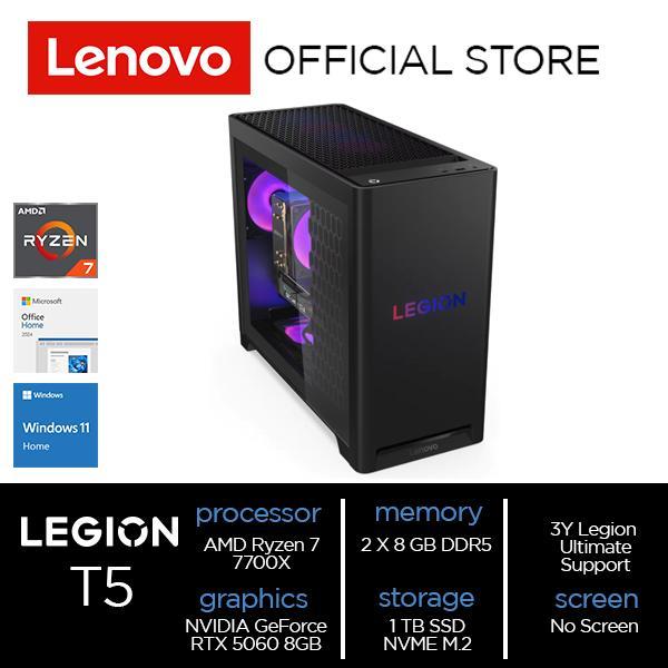 Lenovo Legion T5 30AGB10 AMD Ryzen 7 7700X 16GB 1TB SSD RTX 5060 8GB GDDR7 W11 OH24