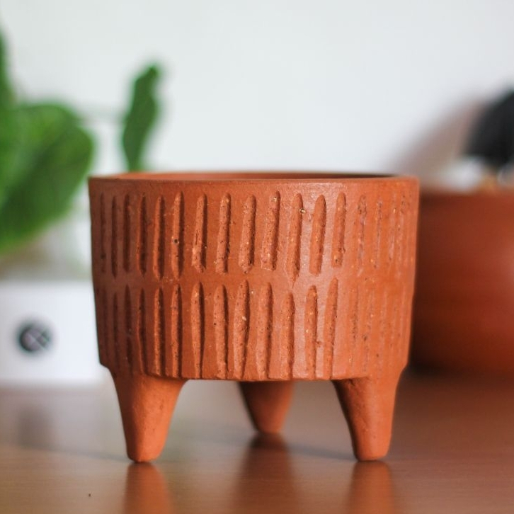 Bosplant - Pot Gerabah Aesthetic Tanah Liat Lubang Drainase