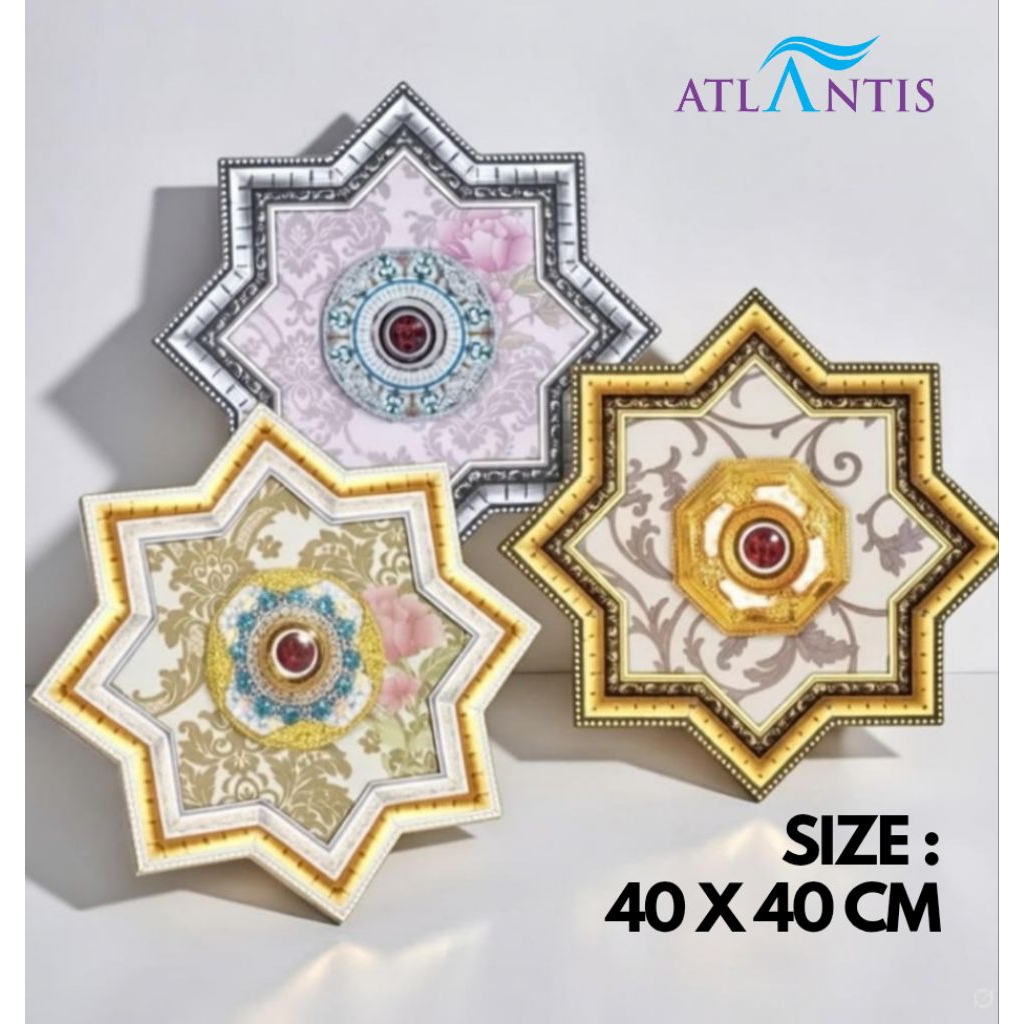ornamen lampu plafon pvc / fitting lampu hias plafon 40 x 40 cm