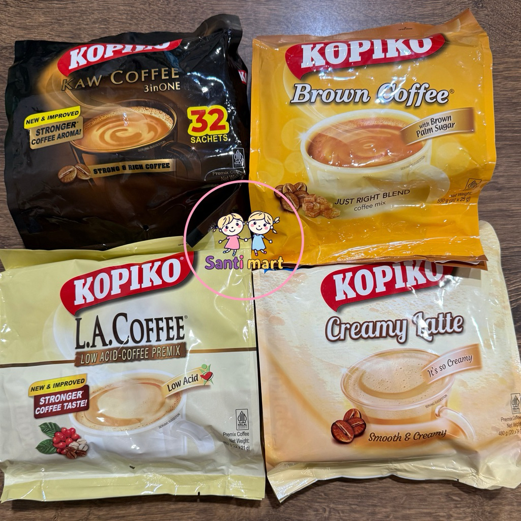 (SANTI MART) MALAYSIA KOPIKO Kaw Coffee 3in1 32sachet  / 22sachet Brown Coffee Kopi Coffee Mix / Kop