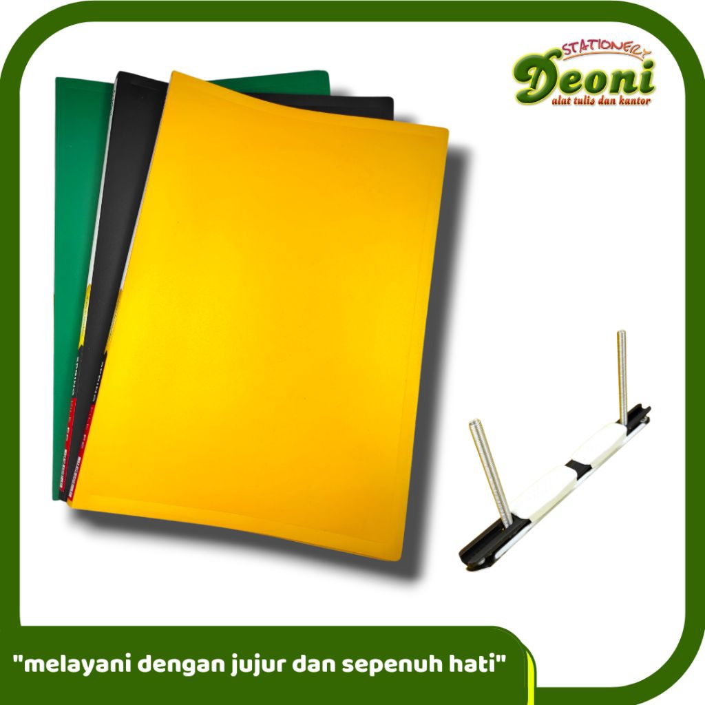 Folder One / InterX Map Plastik Snel Spring File F4 Merah Kuning Hijau Biru 1 PCS