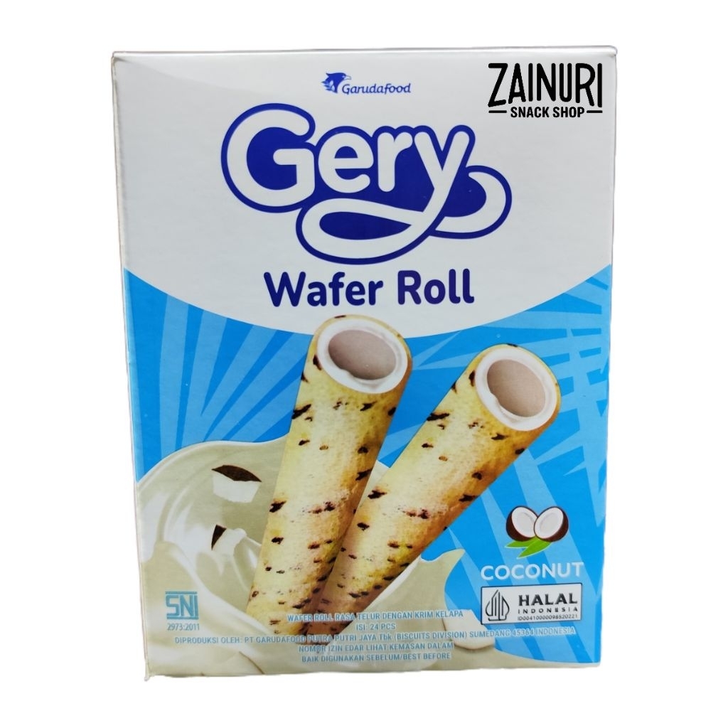 Gery Salut Coconut Roll 1 Box (Isi 24 pcs) – Wafer Roll Rasa Kelapa