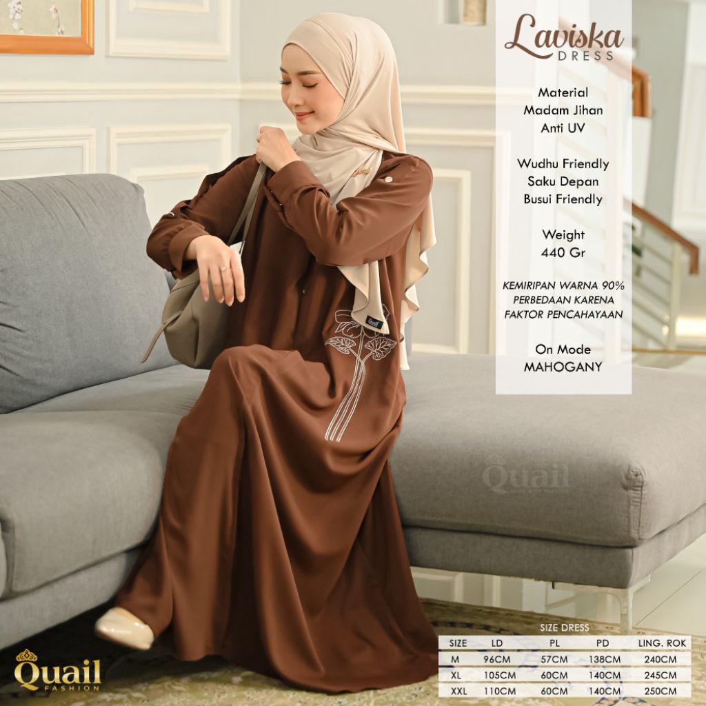 Dress Muslim Wanita Gamis Premium LAVISKA Original Quail Hijab