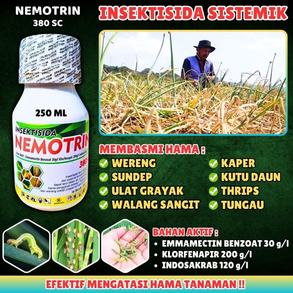 ‼️NEMOTRIN ORIGINAL‼️ Insektisida Sistemik Ampuh Pembasmi Ulat Grayak , Sundep, Wereng