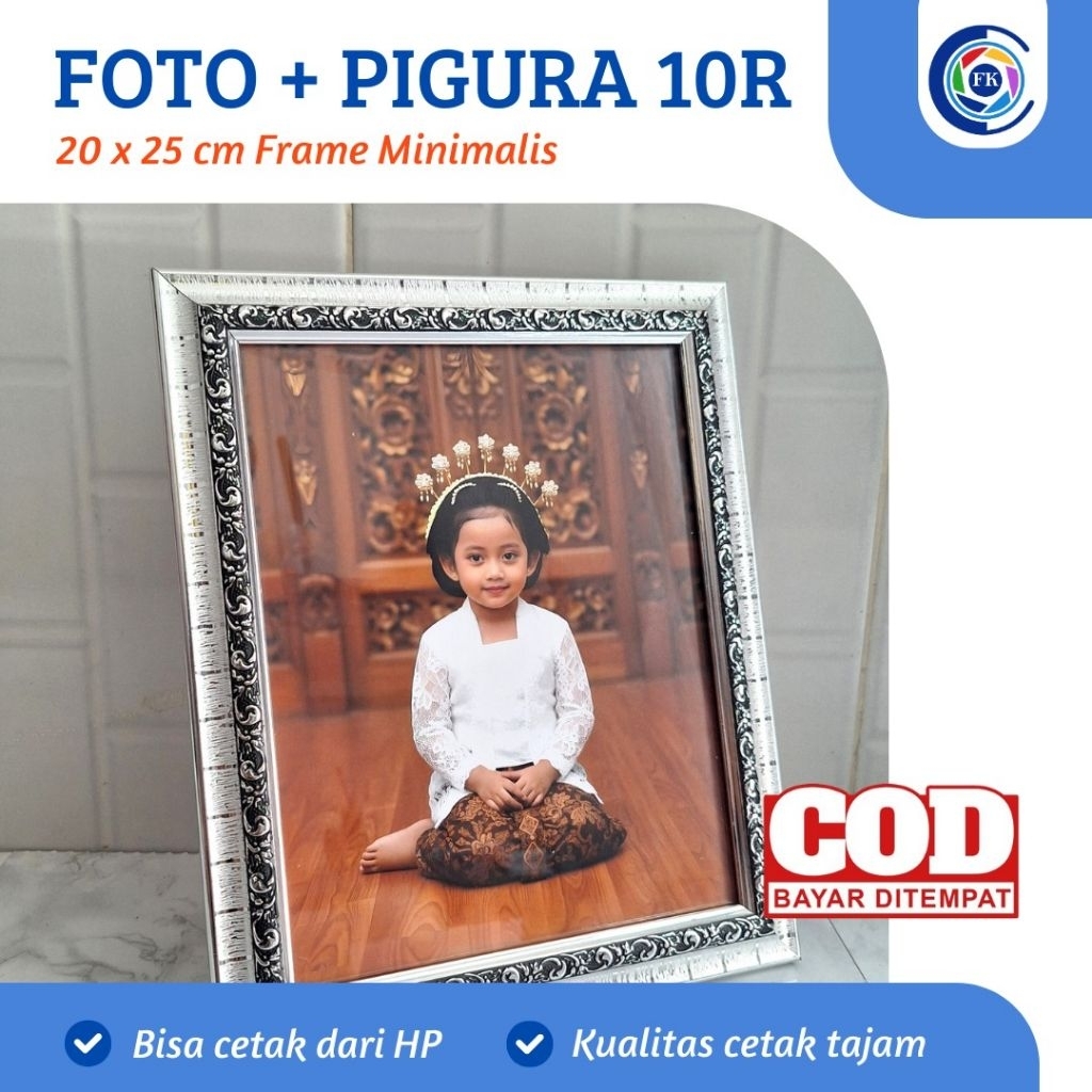 Cetak Foto Pigura 10R (20x25cm) Gratis Editing Foto/ Pigura Kaca / Cetak Foto Premium / Frame Foto M