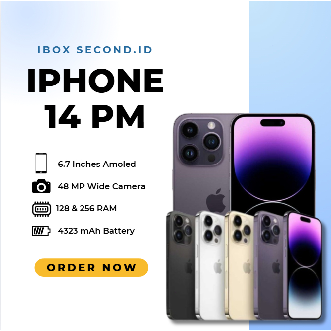 Iphone 14 Pro Max  256GB, 128GB Second Ori Apple, Like New ALLSIM, Fullset