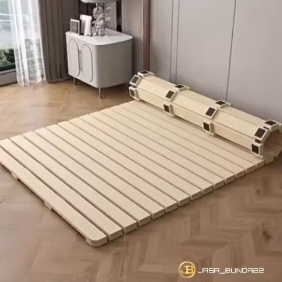dipan lipat lesehan ranjang kayu lipat alas kasur kayu mahoni pilihan dipan gulung