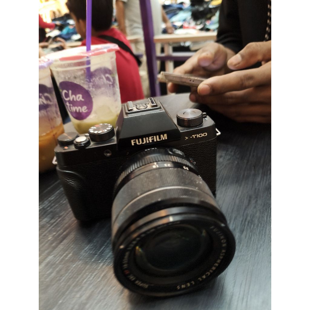 PAKET PROMO CUCI GUDANG (Fujifilm X-T100 Kamera Digital Mirrorless + Lensa 18-55mm F2.8-4.0 + Lensa 