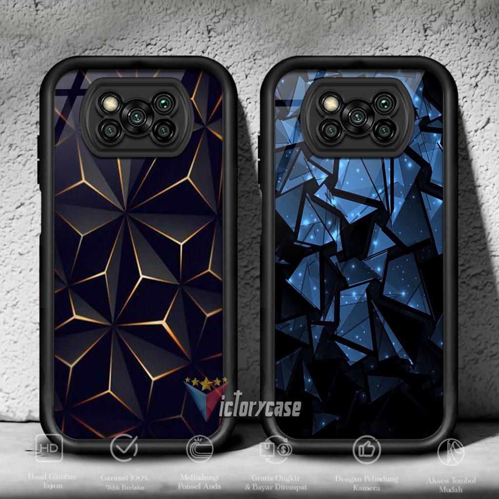 Case POCO X3 X3 PRO X3 NFC Motif KUBIK Cover Handphone Casing Softcase Glossy Anti Jamur