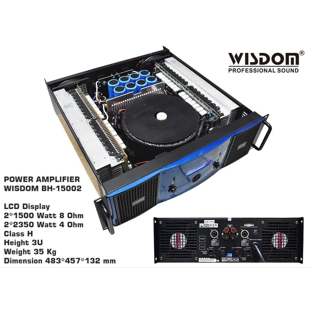Power Amplifier Wisdom BH 15002 / BH15002 / 2 CHANEL