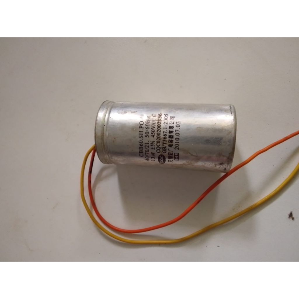 KAPASITOR CBB60.SH.PO 40/70/21.50/60Hz 13 uF 5% 450VAC MESIN CUCI SHARP TOP LOADING ES-S966D (ORIGIN