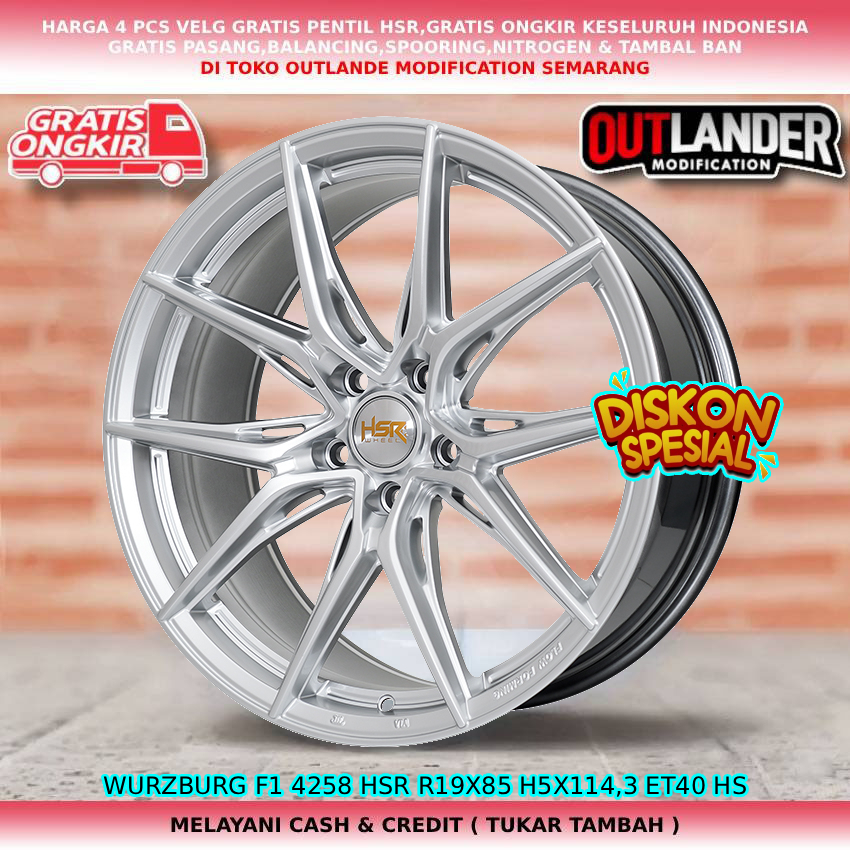 Velg ring19 velg mobil Alphard| Outlander| Xtrail| Expander| CX9| RX8| dll velg hsr wurzburg R19