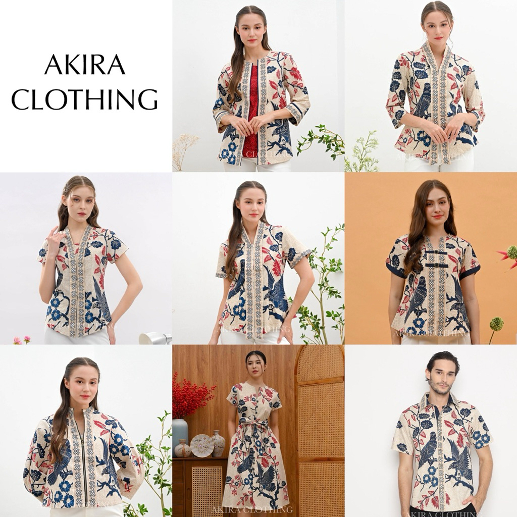 Atasan Batik Wanita Modern Red UPH - Batik Couple - Batik Seragam - Batik Unik - Dress Batik - Batik